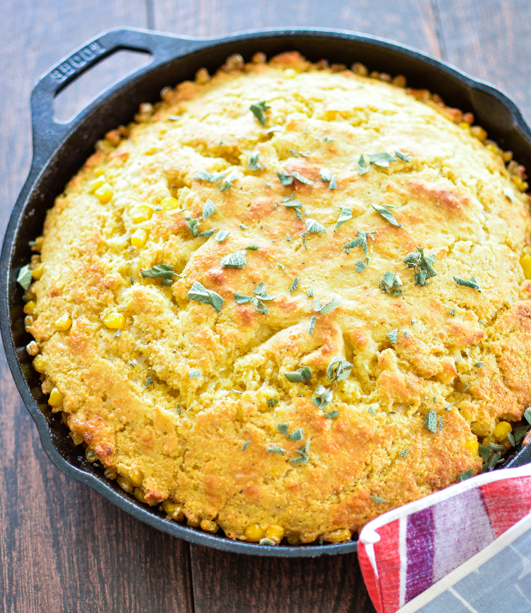 Cheesy Brown Butter Skillet CornbreadCooking and Beer