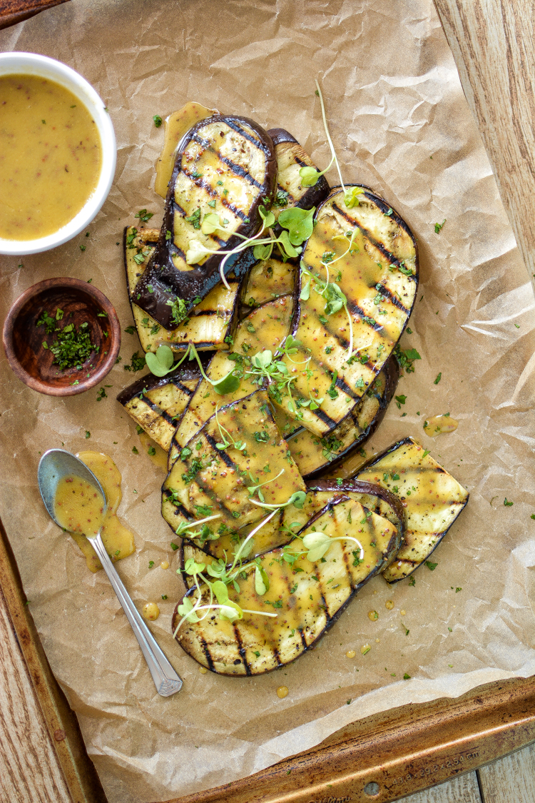 12 Grilled Veggies That Are Better Than Meat - Grilled Eggplant Salad with Mustard Vinaigrette