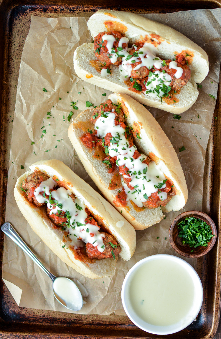 Slow Cooker Meatball Subs with Parmesan, White Cheddar QuesoCooking and ...