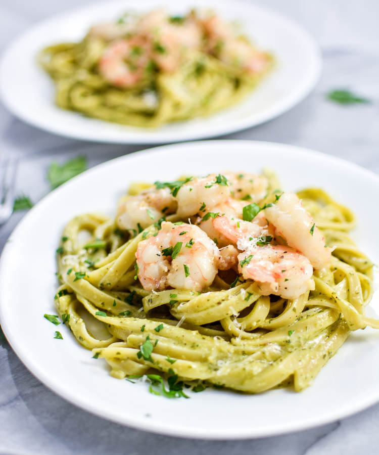 Creamy Pesto Pasta with Garlic Butter ShrimpCooking and Beer
